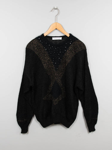 Pullover Schwarz Gold