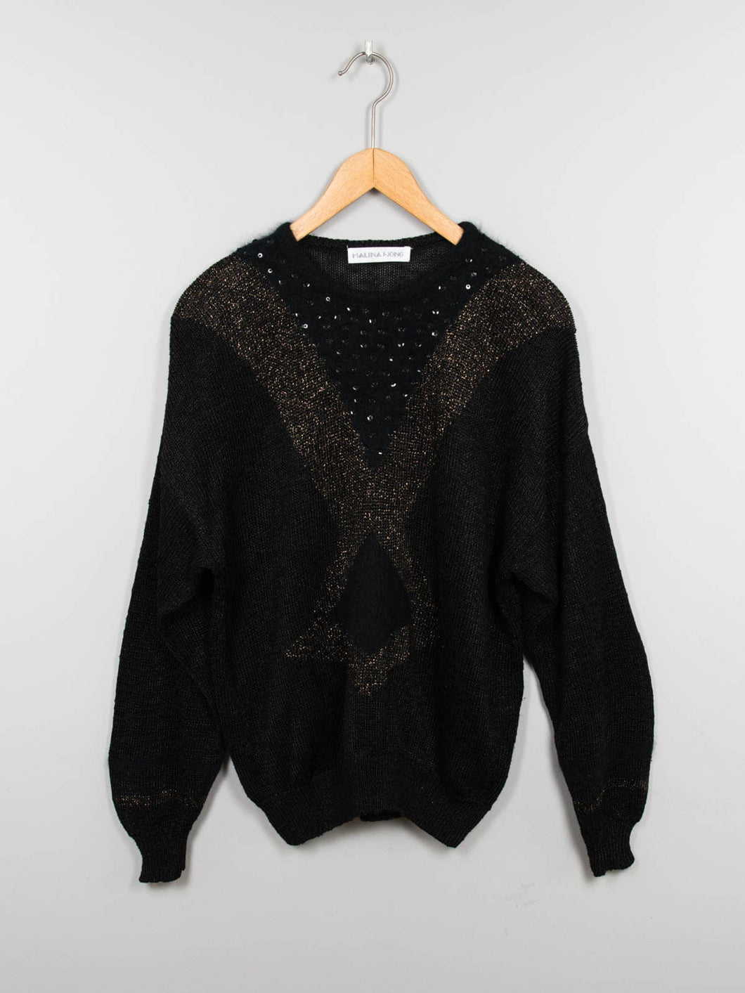 Pullover Schwarz Gold