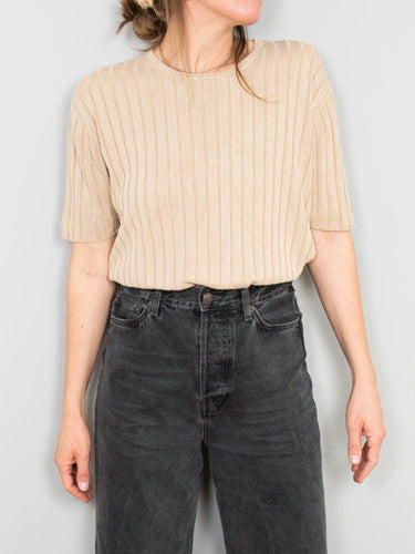 Vintage Oberteil Beige Seide