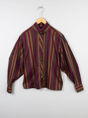 Bluse Streifen Herzknöpfe