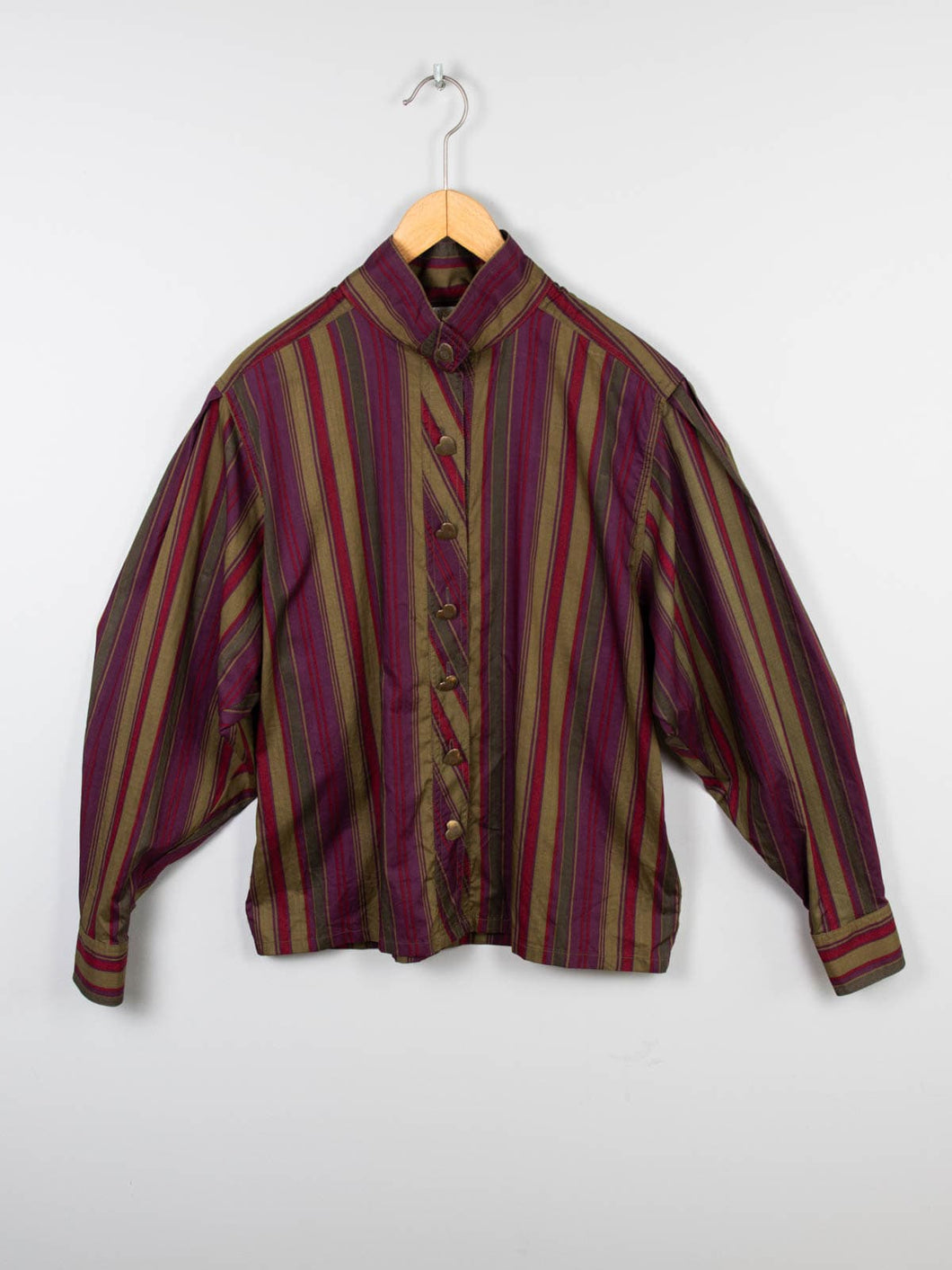 Bluse Streifen Herzknöpfe