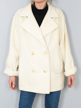 Laden Sie das Bild in den Galerie-Viewer, Mantel Wolle Alpaka Creme