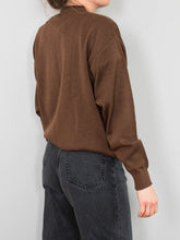 Laden Sie das Bild in den Galerie-Viewer, Vintage Pullover Braun Stehkragen