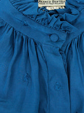 Laden Sie das Bild in den Galerie-Viewer, Vintage Seidenkleid Blau