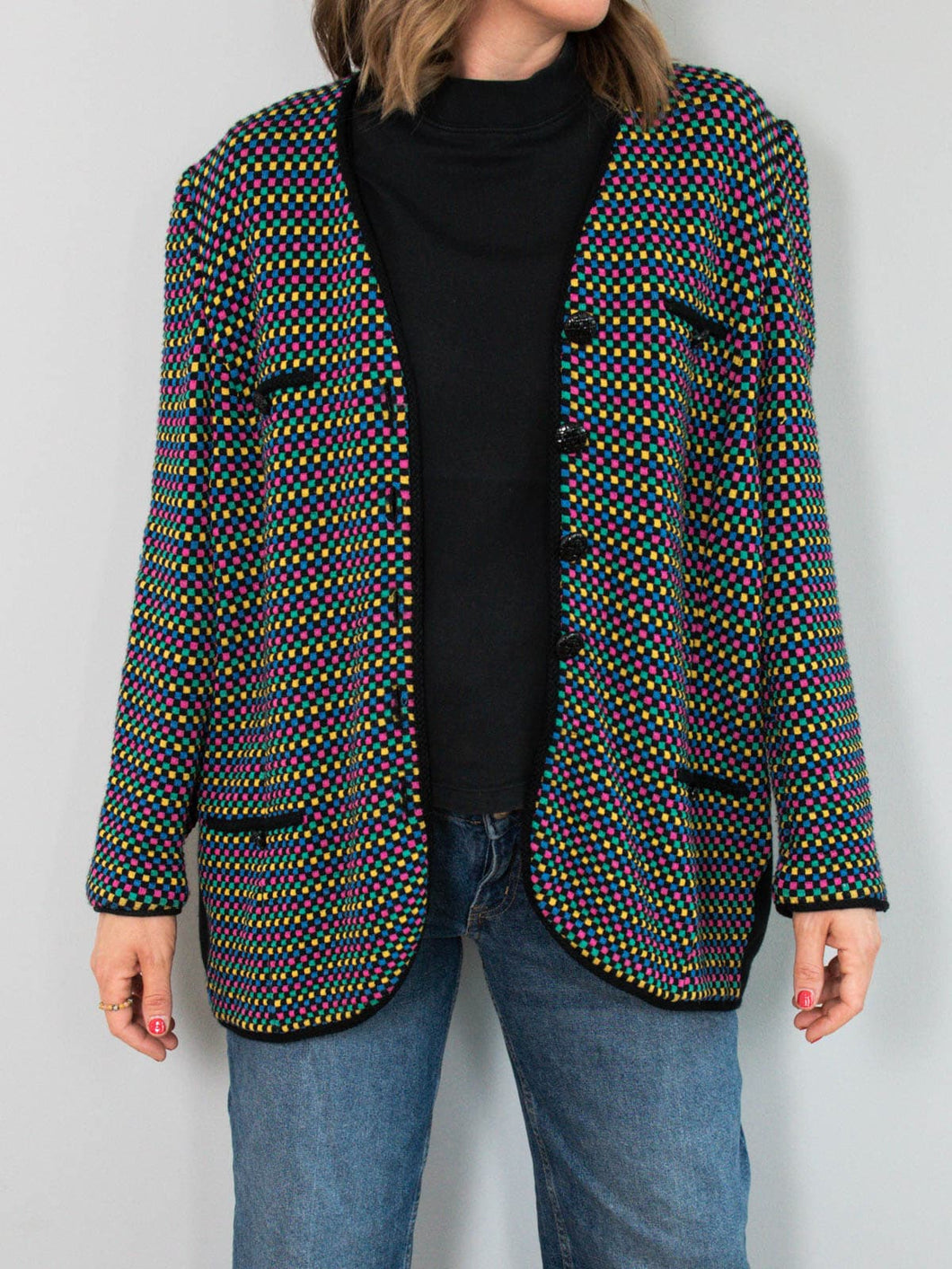 Vintage Strickjacke Bunt