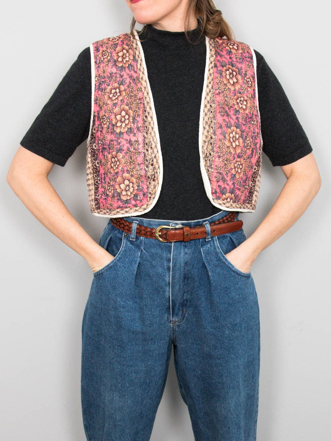 Vintage Weste Blumen