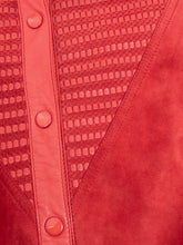 Laden Sie das Bild in den Galerie-Viewer, Vintage Wildlederjacke Rot