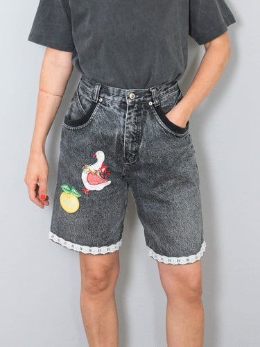 Vintage Jeansshorts Grau