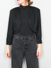 Laden Sie das Bild in den Galerie-Viewer, Vintage Kurzblazer Schwarz