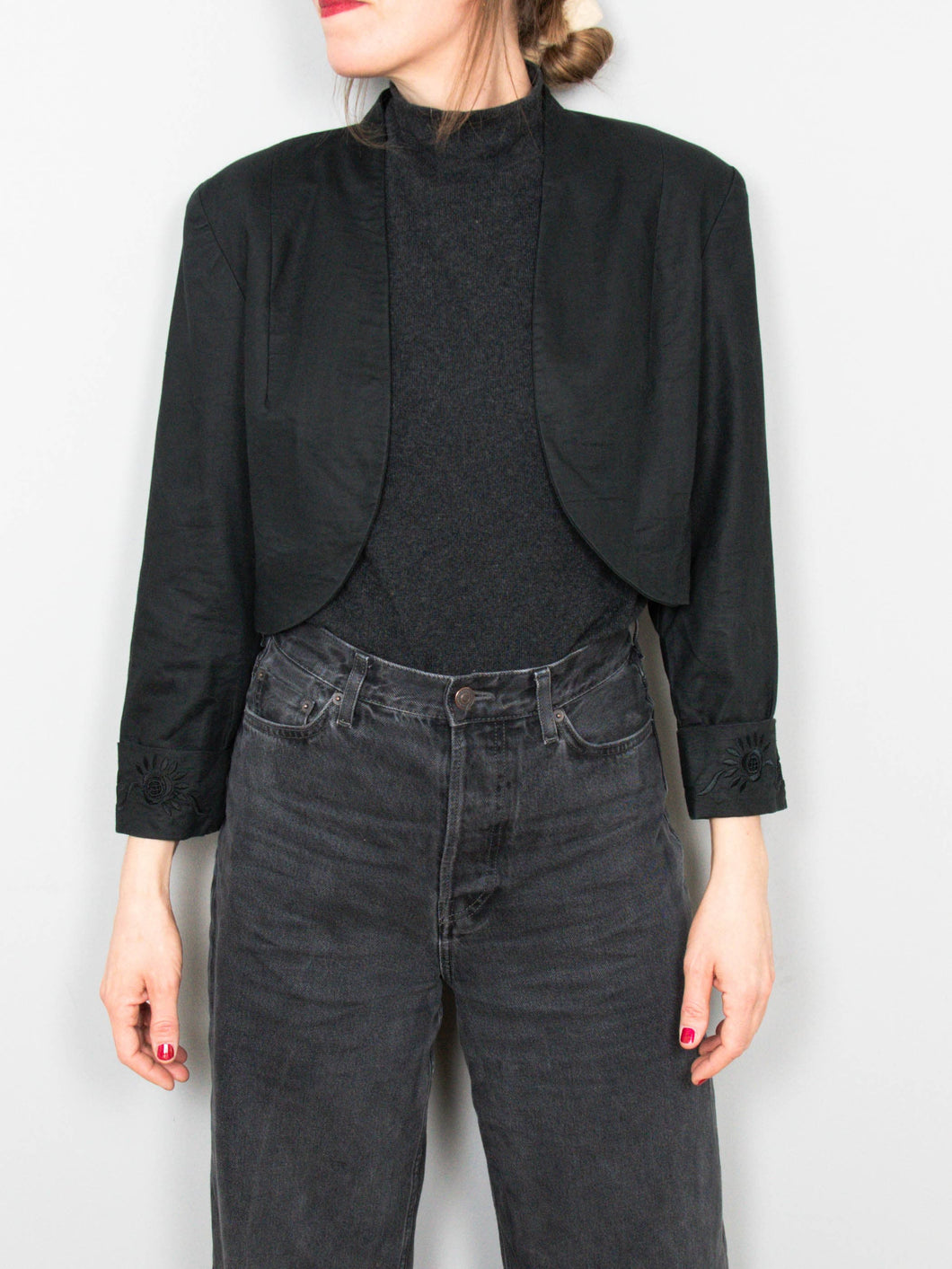 Vintage Kurzblazer Schwarz