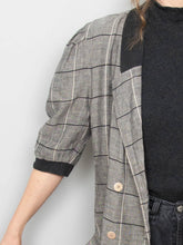 Laden Sie das Bild in den Galerie-Viewer, Kurzarm Leinenblazer Kariert