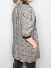 Laden Sie das Bild in den Galerie-Viewer, Kurzarm Leinenblazer Kariert