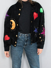 Laden Sie das Bild in den Galerie-Viewer, Wildlederjacke Schwarz 90er Jahre