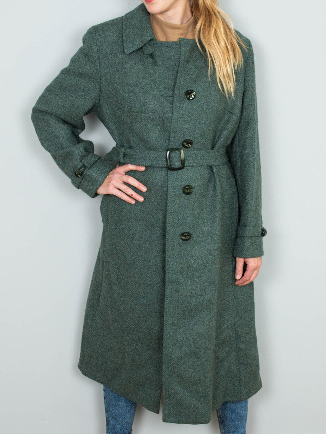 80er Jahre Wollmantel Vintage