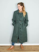 Laden Sie das Bild in den Galerie-Viewer, Grüner Wollmantel Vintage