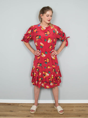 Rotes Seidenkleid Vintage