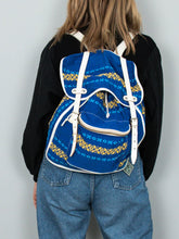 Laden Sie das Bild in den Galerie-Viewer, Vintage Rucksack Blau